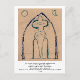 Buiten de ideeën van verkeerd doen en goed doen. briefkaart