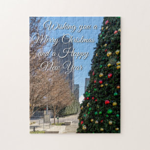 Buiten de kerstboom van Dallas Legpuzzel