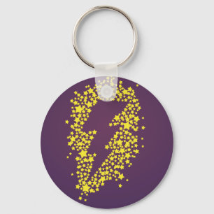 Buiten de sterren (bliksem) (gekleurd) sleutelhanger