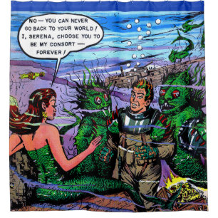 Buiten de Vintage van het Mermaid-Koninkrijk Douchegordijn