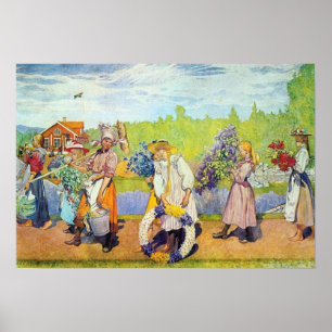 Buiten de zomerwind waait poster