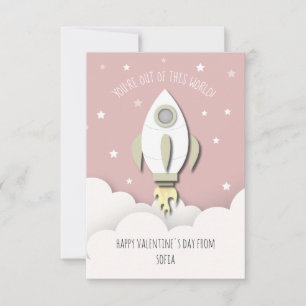 Buiten deze Wereld Roze Foto Klaslokaal Valentijn Kaart