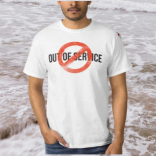 Buiten gebruik   Rode Strike Waarschuwings T-shirt
