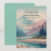 Buiten geschilderde berg bruiloft uitnodiging (Voorkant / Achterkant)