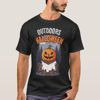 Buiten Halloween Bigfoot Jack O Lantern Drip Sl T-shirt