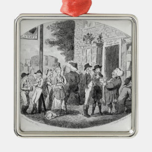 Buiten het Oude Tavern van Petten Metalen Ornament