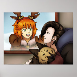 Buiten het venster poster