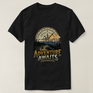 Buiten kampeeravonturen kompas wandelshirt t-shirt