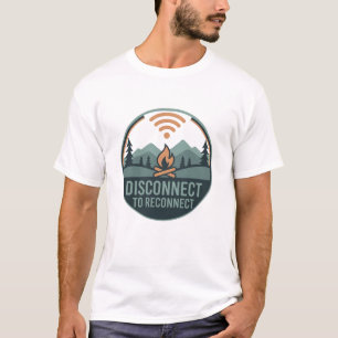 Buiten kamperen verbreek de verbinding om weer con t-shirt
