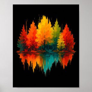 Buiten natuur abstracte natuurreflectie bos poster