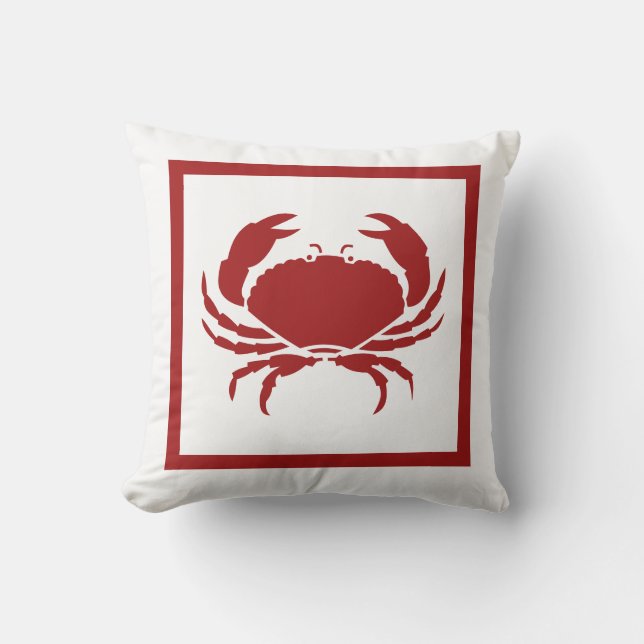 buiten of binnen CRAB rood kussen (Voorkant)