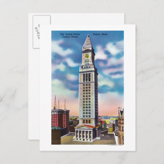 Buiten Uitzicht van Amerikaanse Custom House Briefkaart (Voorkant / Achterkant)