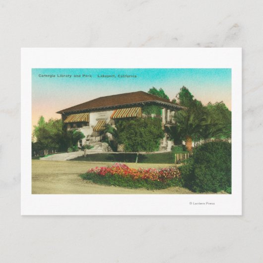 Buiten Uitzicht van Carnegie LibraryLakeport, CA Briefkaart (Voorkant)