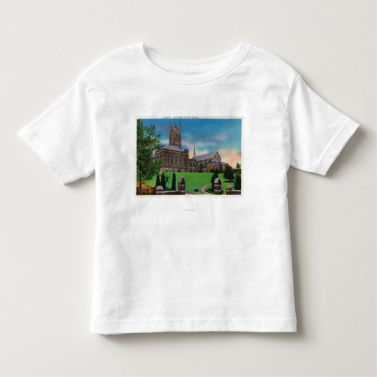 Buiten Uitzicht van Colgate Divinity School Kinder Shirts (Voorkant)