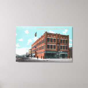 Buiten Uitzicht van Cunningham Hotel on Lewis St. Canvas Afdruk