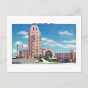 Buiten Uitzicht van de centrale terminal van NY Bl Briefkaart