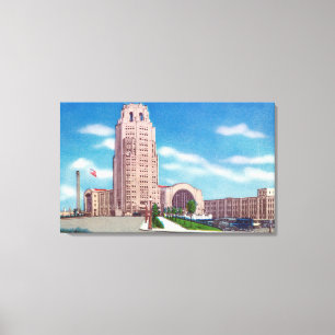 Buiten Uitzicht van de centrale terminal van NY Bl Canvas Afdruk