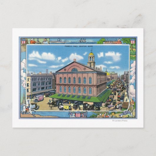 Buiten Uitzicht van de Faneuil Hall # 3 Briefkaart (Voorkant)