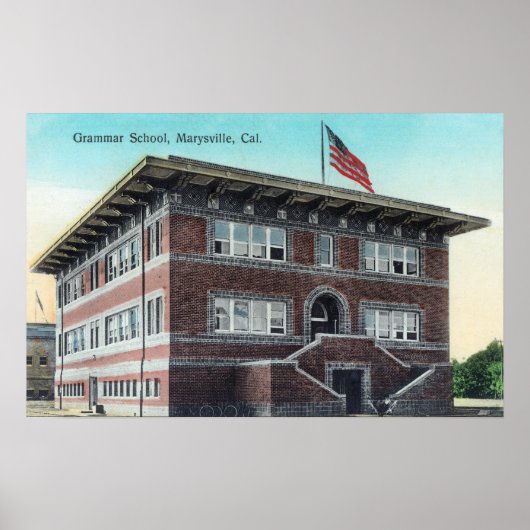 Buiten Uitzicht van de Grammatische School 3 Poster (Voorkant)