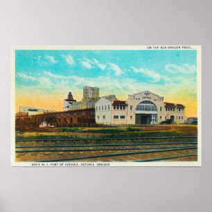Buiten Uitzicht van de haven van Astoria Dock Buil Poster
