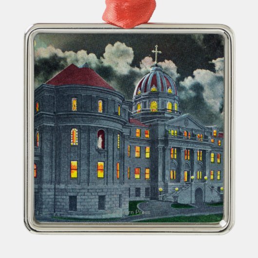 Buiten Uitzicht van de Heilige Names Academy Bldg Metalen Ornament (Voorkant)