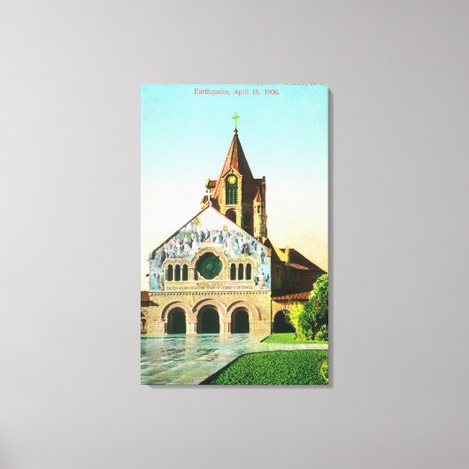 Buiten Uitzicht van de herdenkingskerk van Stanfor Canvas Afdruk (Voorkant)