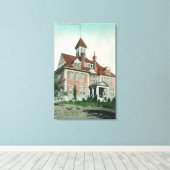 Buiten Uitzicht van de High School Yreka, CA Canvas Afdruk (Insitu (Houten vloer))