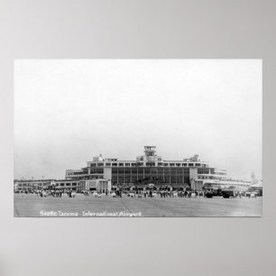 Buiten Uitzicht van de luchthaven Seattle-Tacoma I Poster