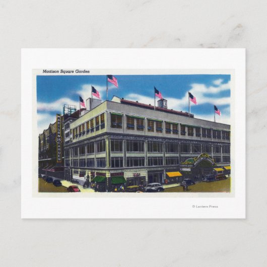 Buiten Uitzicht van de Madison Square Garden Briefkaart (Voorkant)