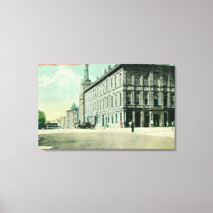 Buiten Uitzicht van de Masonic Temple 2 Canvas Afdruk