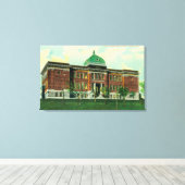 Buiten Uitzicht van de middelbare school van Place Canvas Afdruk (Insitu (Houten vloer))