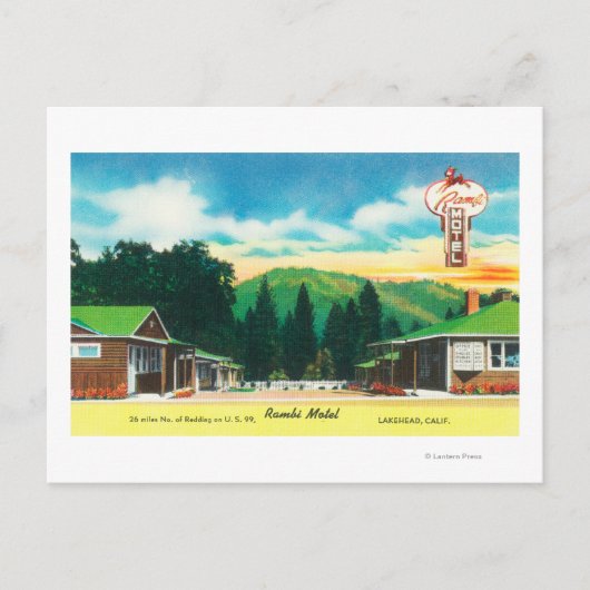 Buiten Uitzicht van de MotelLakehead, CA Briefkaart (Voorkant)