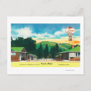 Buiten Uitzicht van de MotelLakehead, CA Briefkaart