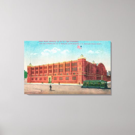 Buiten Uitzicht van de New State Armory Bldg Canvas Afdruk (Voorkant)