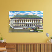 Buiten Uitzicht van de openbare bibliotheek Canvas Afdruk (Insitu (Woonkamer))