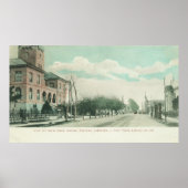 Buiten Uitzicht van de openbare bibliotheek op San Poster (Voorkant)