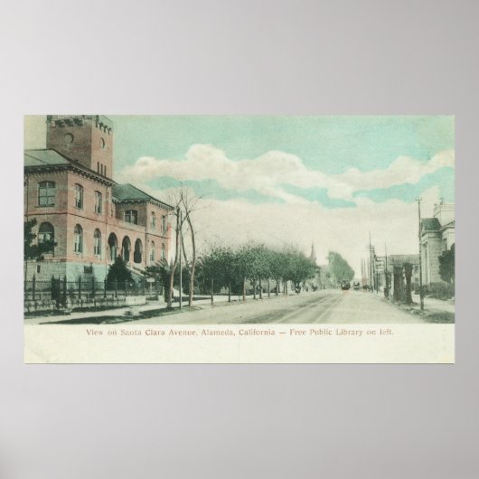 Buiten Uitzicht van de openbare bibliotheek op San Poster (Voorkant)