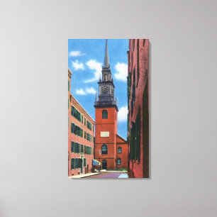 Buiten Uitzicht van de oude Noord-Kerk Canvas Afdruk