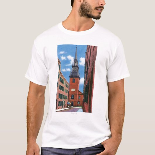Buiten Uitzicht van de oude Noord-Kerk T-shirt (Voorkant)