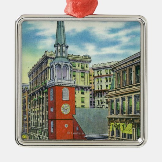 Buiten Uitzicht van de Oude Zuidelijke Kerk Metalen Ornament (Voorkant)