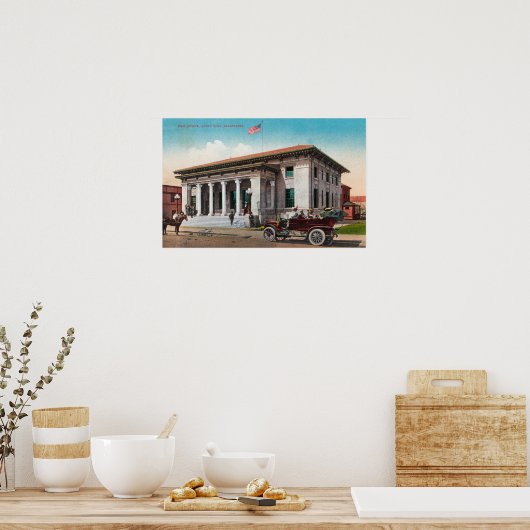 Buiten Uitzicht van de Post OfficeSanta Rosa, CA Poster (Keuken)