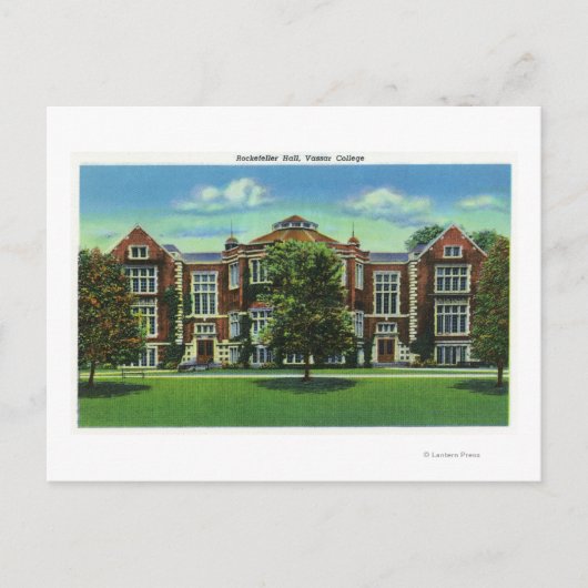 Buiten Uitzicht van de Rockefeller Hall, Vassar Briefkaart (Voorkant)