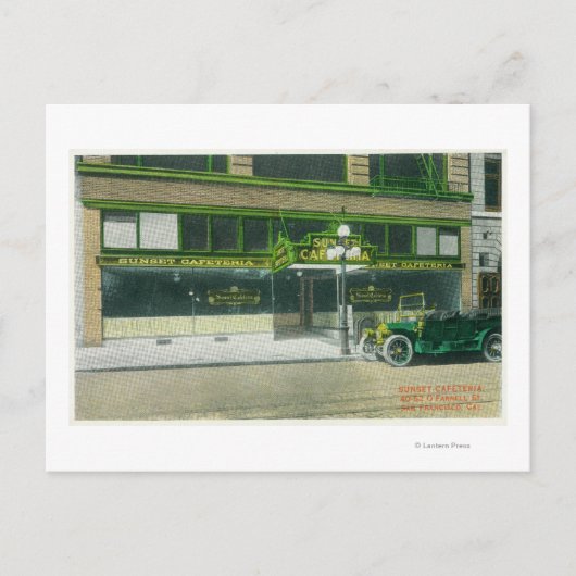 Buiten Uitzicht van de Sunset Cafeteria Briefkaart (Voorkant)