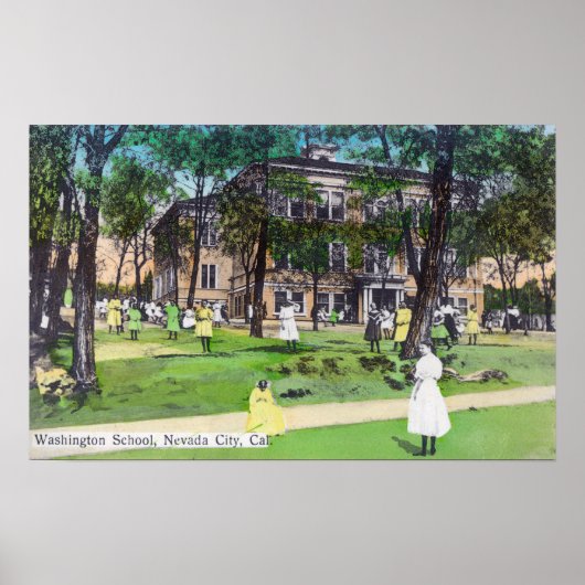 Buiten Uitzicht van de Washington School Poster (Voorkant)