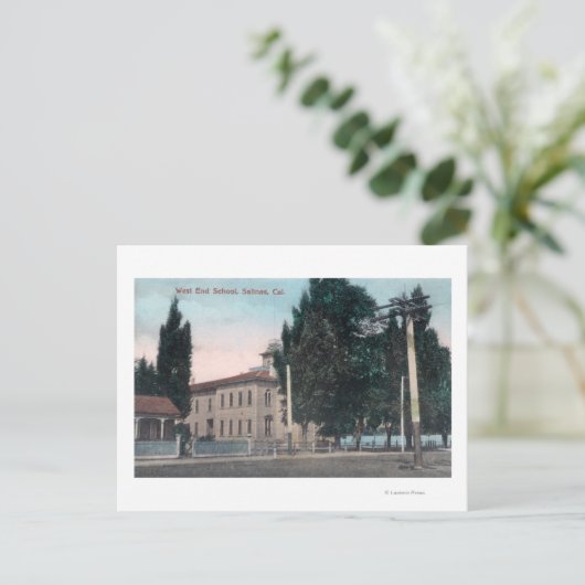 Buiten Uitzicht van de West End School Briefkaart (Staand voorkant)