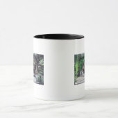 Buiten Uitzicht van een Log CabinCazadero, CA Mok (Midden)