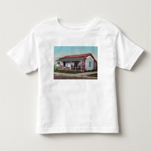 Buiten Uitzicht van een Oude Adobe HomeVentura, CA Kinder Shirts (Voorkant)