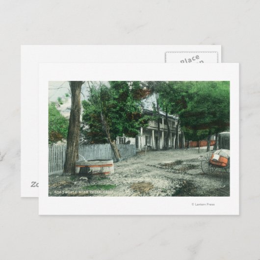 Buiten Uitzicht van een Road HouseYreka, CA Briefkaart (Voorkant / Achterkant)