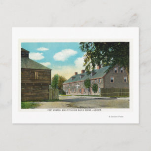 Buiten Uitzicht van Fort Weston en Block House Briefkaart