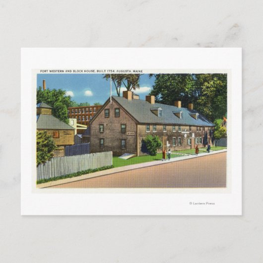 Buiten Uitzicht van Ft. Westerne en blokhuizen # Briefkaart (Voorkant)